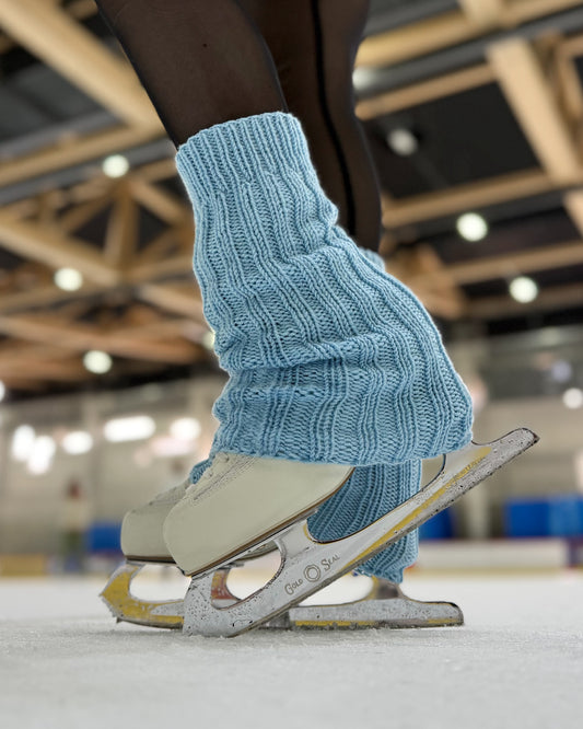 icy blue leg warmers