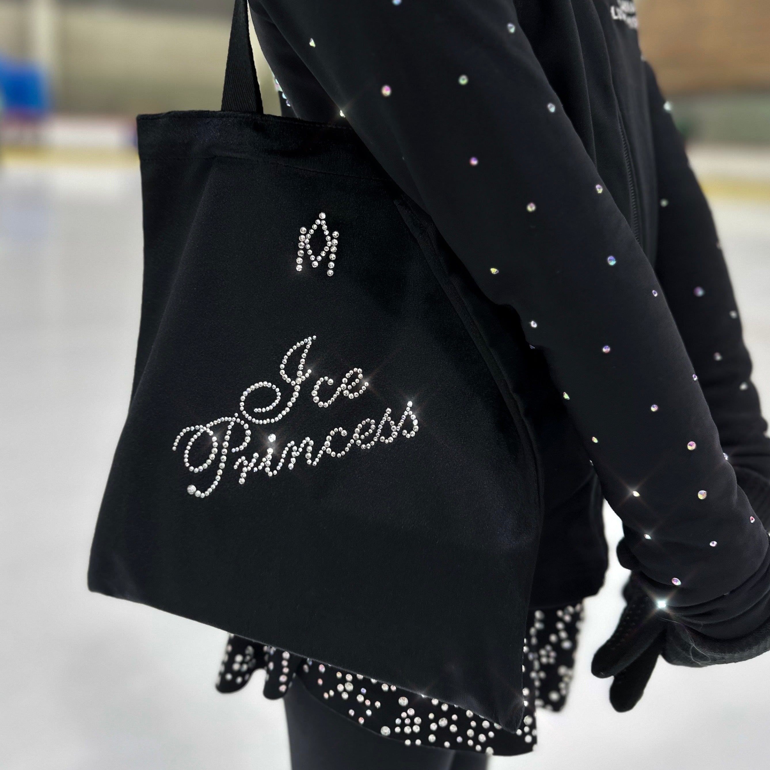 Ice Princess tote bag with crystals