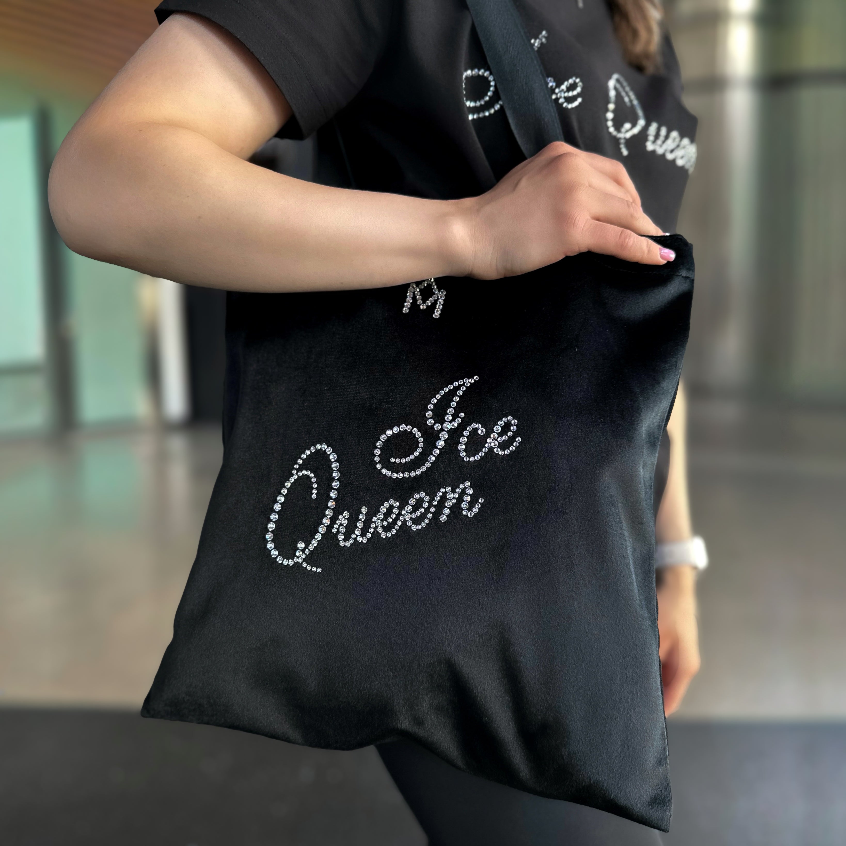 Ice Queen tote bag with crystals
