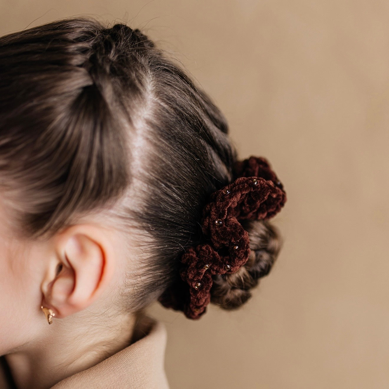 PRE-ORDER ame x NP crochet scrunchie with crystals