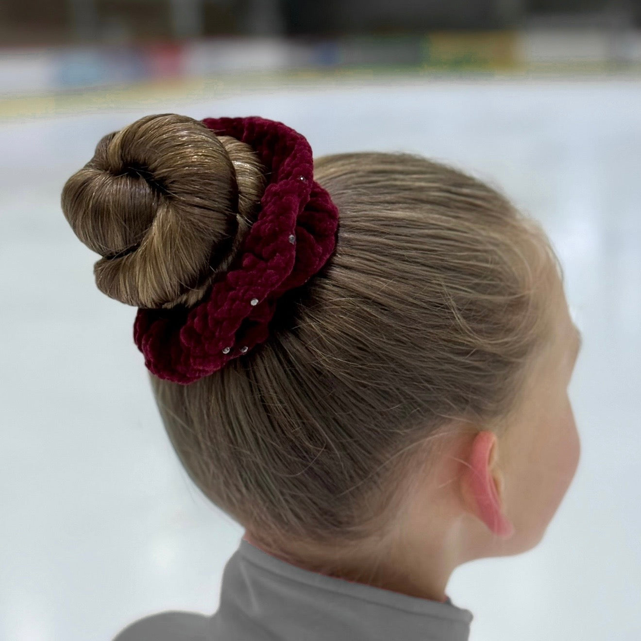 ame x NP crochet scrunchie with crystals