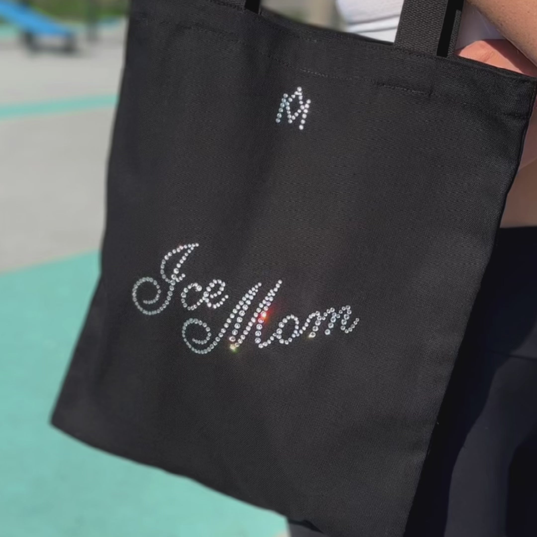 Ice Mom tote bag with crystals