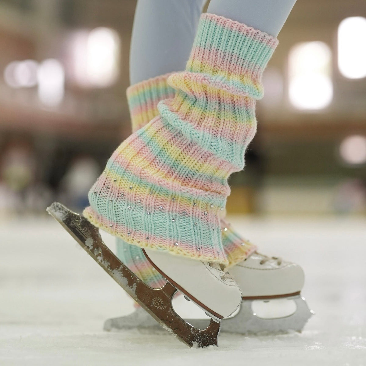 rainbow sherbet leg warmers with crystals 💎