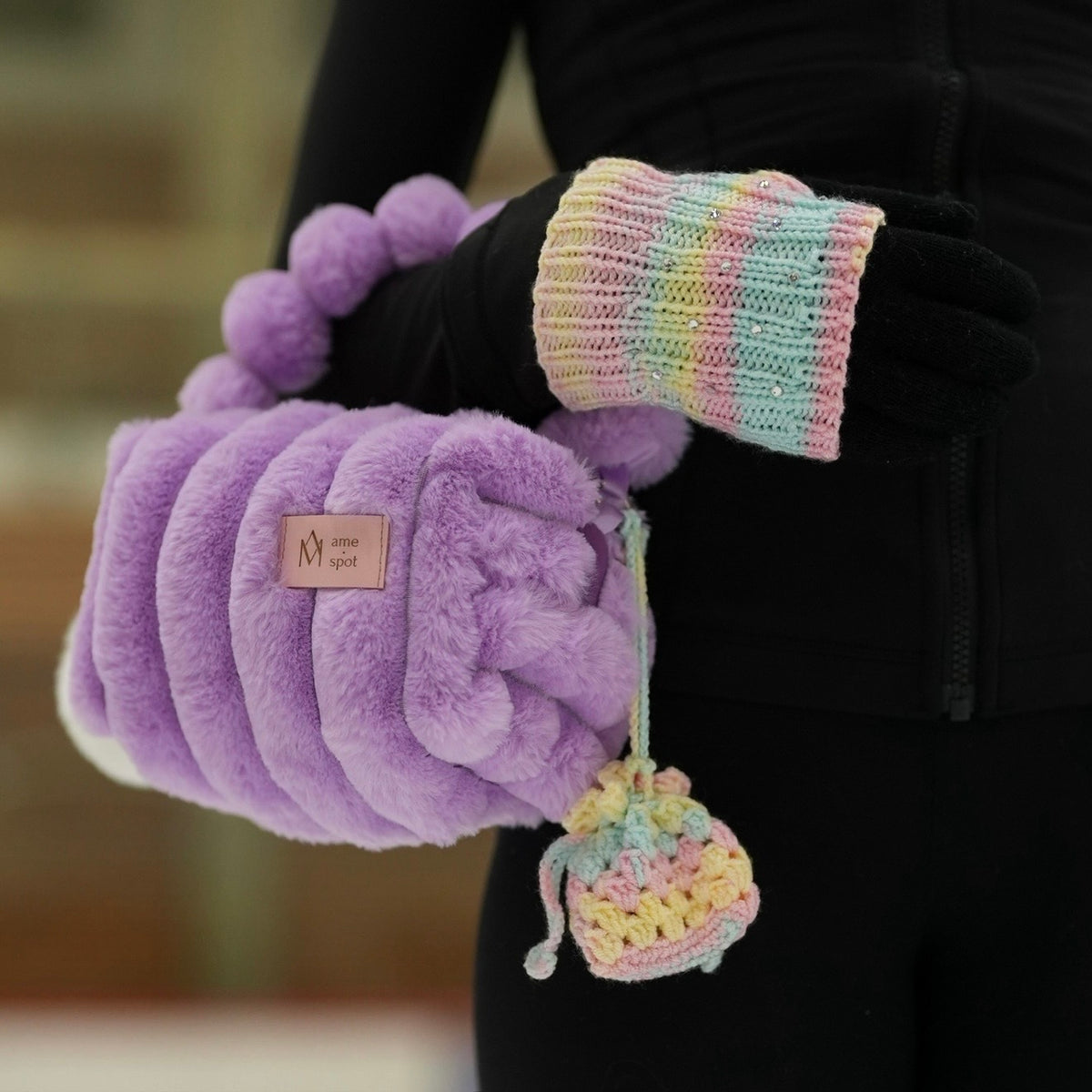 rainbow sherbet charm bag