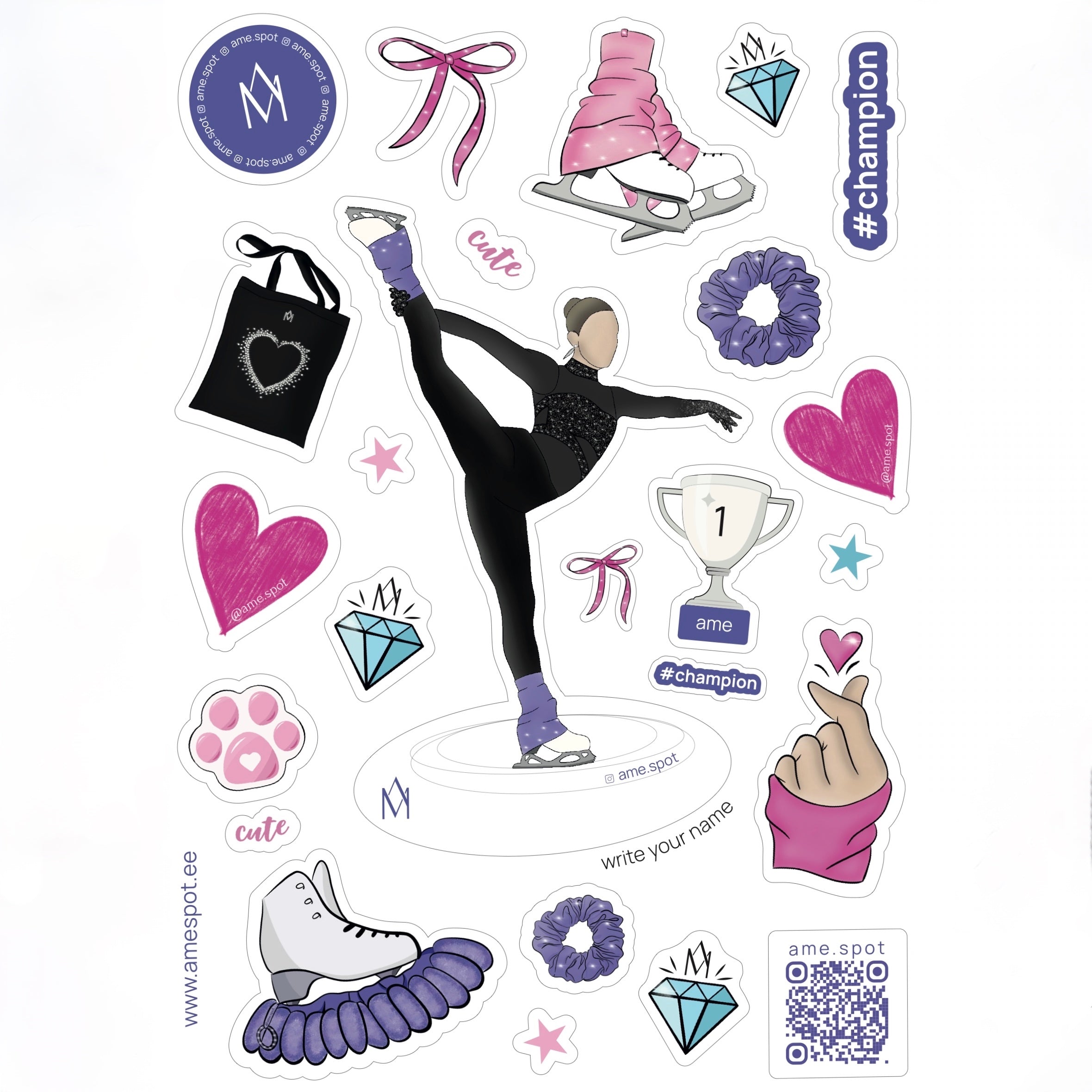 figure skater sticker pack